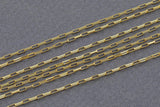 Gold Filled Flat Tubed Rectangular Chain 1.3x3mm links- Wholesale, USA Made, Chain by foot- Paper Clip Chain Permanent Jewelry Chain