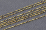 Gold Filled Flat Tubed Rectangular Chain 1.3x3mm links- Wholesale, USA Made, Chain by foot- Paper Clip Chain Permanent Jewelry Chain