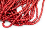 Bamboo Coral Barrel High Quality 6x8mm, 5x7mm Full Strand 16" Gemstone Beads