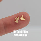 Crown Jewelry Connector-7.7mm - 14kt gold filled or Sterling Silver - Made in the USA
