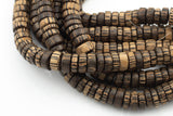 14mm- Natural Coconut Wood Giant Drum Beads with 1.5mm Holes - Sold by 14" Strands Gemstone Beads