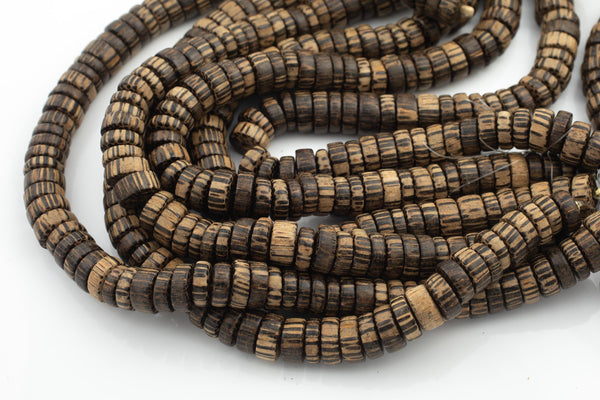 14mm- Natural Coconut Wood Giant Drum Beads with 1.5mm Holes - Sold by 14" Strands Gemstone Beads