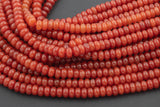 Carnelian- High Quality in Roundel, 6mm, 8mm- Full 15.5 Inch Strand-15.5 inch Strand Smooth Gemstone Beads