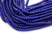 Royal Blue Jade- High Quality in Roundel, 6mm, 8mm- Full 15.5 Inch Strand-15.5 inch Strand Smooth Gemstone Beads