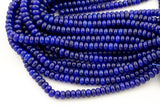 Royal Blue Jade- High Quality in Roundel, 6mm, 8mm- Full 15.5 Inch Strand-15.5 inch Strand Smooth Gemstone Beads