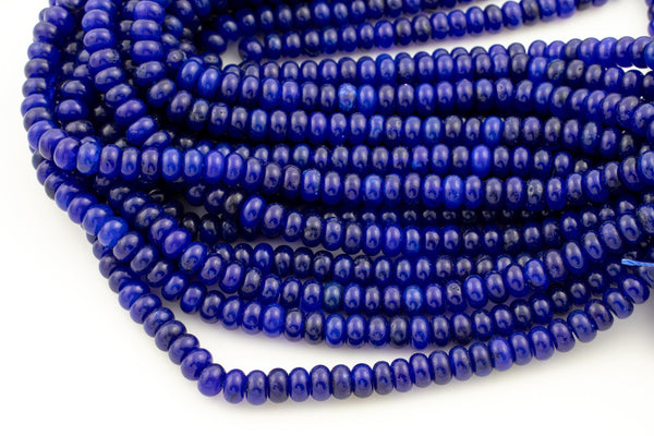 Royal Blue Jade- High Quality in Roundel, 6mm, 8mm- Full 15.5 Inch Strand-15.5 inch Strand Smooth Gemstone Beads