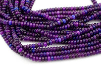 Purple Jade- High Quality in Roundel, 6mm, 8mm- Full 15.5 Inch Strand-15.5 inch Strand Smooth Gemstone Beads