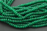 Emerald Green Jade- High Quality in Roundel, 6mm, 8mm- Full 15.5 Inch Strand-15.5 inch Strand Smooth Gemstone Beads