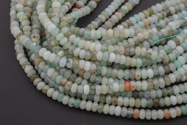 Aquamarine Jade- High Quality in Roundel, 6mm, 8mm- Full 15.5 Inch Strand-15.5 inch Strand Smooth Gemstone Beads