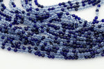 2mm or 3mm Crystal Round -2 or 5 or 10 STRANDS- Extra Fine-14 inches long about 100+ Beads - Multi Blue