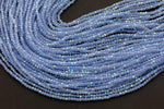 2mm or 3mm Crystal Round -2 or 5 or 10 STRANDS- Extra Fine-14 inches long about 100+ Beads - Light Blue AB