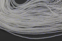 2mm or 3mm Crystal Round -2 or 5 or 10 STRANDS- Extra Fine-14 inches long about 100+ Beads - Mystic Clear
