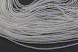 2mm or 3mm Crystal Round -2 or 5 or 10 STRANDS- Extra Fine-14 inches long about 100+ Beads - Mystic Clear