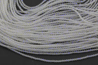 2mm or 3mm Crystal Round -2 or 5 or 10 STRANDS- Extra Fine-14 inches long about 100+ Beads - Mystic Clear