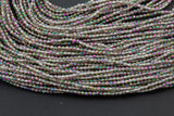 2mm or 3mm Crystal Round -2 or 5 or 10 STRANDS- Extra Fine-14 inches long about 100+ Beads - Half Perry
