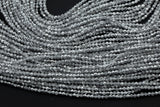 2mm or 3mm Crystal Round -2 or 5 or 10 STRANDS- Extra Fine-14 inches long about 100+ Beads - Half Silver
