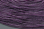 2mm or 3mm Crystal Round -2 or 5 or 10 STRANDS- Extra Fine-14 inches long about 100+ Beads - Purple