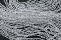 2mm or 3mm Crystal Round -2 or 5 or 10 STRANDS- Extra Fine-14 inches long about 100+ Beads - Clear