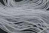 2mm or 3mm Crystal Round -2 or 5 or 10 STRANDS- Extra Fine-14 inches long about 100+ Beads - Clear