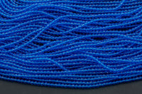2mm or 3mm Crystal Round -2 or 5 or 10 STRANDS- Extra Fine-14 inches long about 100+ Beads -Azure Blue