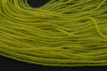 2mm or 3mm Crystal Round -2 or 5 or 10 STRANDS- Extra Fine-14 inches long about 100+ Beads - Yellow