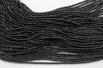 2mm or 3mm Crystal Round -2 or 5 or 10 STRANDS- Extra Fine-14 inches long about 100+ Beads - Black