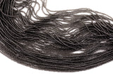 2mm or 3mm Crystal Round -2 or 5 or 10 STRANDS- Extra Fine-14 inches long about 100+ Beads - Smokey
