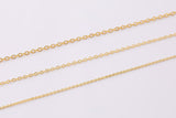 14K Dainty Gold PVD Ion Plated Chain 1mm 1.5mm 2mm Tarnish Resistant by the Yard