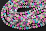 Multi Color Mother of Pearl MOP Shell Heart Beads 8mm to 10mm 15.5'' Strand Shell Beads