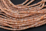 Natural Pink Sunstone Faceted Cube Beads Size 3mm 15.5" Strand