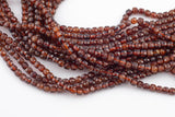 Natural Hessonite Garnet Faceted Faceted Cube Beads Size 4mm 15" Strand