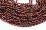 Natural Hessonite Garnet Faceted Faceted Cube Beads Size 4mm 15" Strand