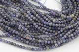 Natural Tanzanite Faceted Round Beads Size 3.5mm and 4.5mm 15.5" Strand
