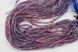 Natural Shaded Ruby Beads Full Strands-15.5 inches 2.7mm and 3.5mm- Nice Size Hole- Diamond Cutting, High Facets- Nice and Sparkly
