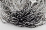 Tourmalated Shaded Quartz Beads Full Strands-15.5 inches-3.5m- Nice Size Hole- Diamond Cutting, High Facets-Nice and Sparkly-Faceted Round