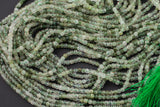 Natural Rutilated Green Quartz Faceted Cube Beads Size 3mm 15.5" Strand