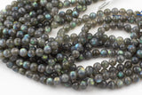 Natural AAA Blue Labradorite 4mm 6mm 8mm 10mm 12mm Round Beads Nothing But Fire Best Quality Large Round Labradorite Beads 15.5" Smooth