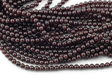 Natural A Red Garnet Beads- 4mm 6mm and 8mm Round- In Full 15.5 Inch Long Strand - Bulk order Smooth Gemstone Beads