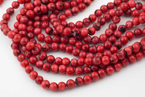 Natural Bamboo Coral Round High Quality 4mm 6mm 8mm 10mm 12mm Full Strand 16" Gemstone Beads