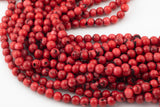 Natural Bamboo Coral Round High Quality 4mm 6mm 8mm 10mm 12mm Full Strand 16" Gemstone Beads