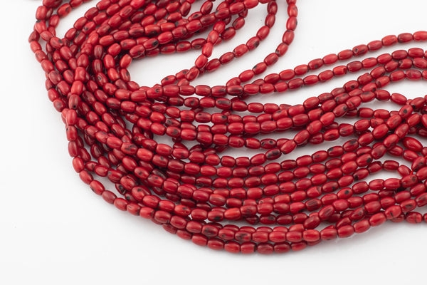 Bamboo Coral Barrel High Quality 4x6mm Full Strand 16" Gemstone Beads