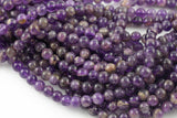 Natural AMETHYST Beads Gemstone Beads - Round 6mm, 8mm, 10mm-Full Strand 15.5 inch Strand Smooth