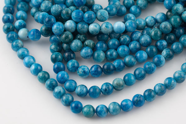 Natural Flower Apatite Round sizes 4mm, 6mm, 8mm, 10mm, 12mm, 14mm- Full 15.5 Inch strand AAA Quality Smooth Gemstone Beads