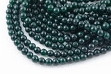 Dark EverGreen - JADE Smooth Round- 6mm 8mm 10mm 12mm-Full Strand 15.5 inch Strand AAA Quality