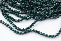 Dark EverGreen - JADE Smooth Round- 6mm 8mm 10mm 12mm-Full Strand 15.5 inch Strand AAA Quality