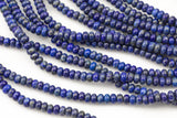 Natural LAPIS, High Quality in Roundel, 4mm, 6mm, 8mm, 10mm-Full Strand 15.5 inch Strand Gemstone Beads