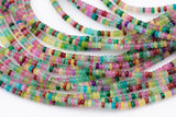 Multi Gemstone- High Quality in Smooth Saucer Roundel, 4mm Flat Rondel 15 Inches Thin Roundel