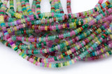 Multi Gemstone- High Quality in Smooth Saucer Roundel, 4mm Flat Rondel 15 Inches Thin Roundel