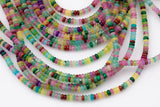 Multi Gemstone- High Quality in Smooth Saucer Roundel, 4mm Flat Rondel 15 Inches Thin Roundel
