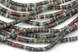 Natural Dragon Blood Stone - High Quality in Saucer Roundel, 6mm Smooth Gemstone Beads Thin Roundel